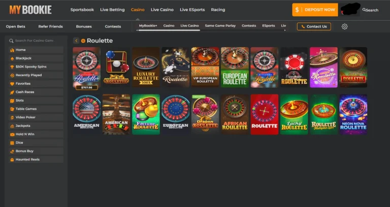 MyBookie software roulette lobby